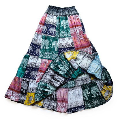 パッチワーク フレアスカート - カラフルタイパンツ柄 2