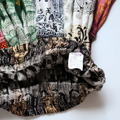 パッチワーク フレアスカート - カラフルタイパンツ柄 1