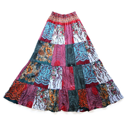 パッチワーク フレアスカート - エキゾチック柄 1