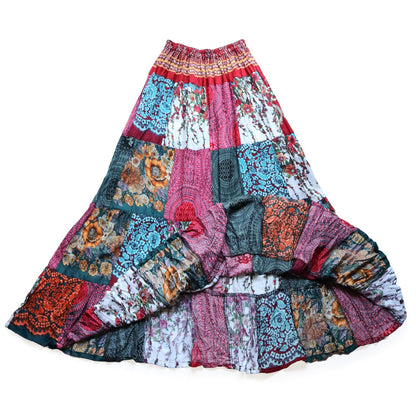 パッチワーク フレアスカート - エキゾチック柄 1