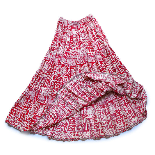 タイ製 フレアスカート - 幾何学模様1