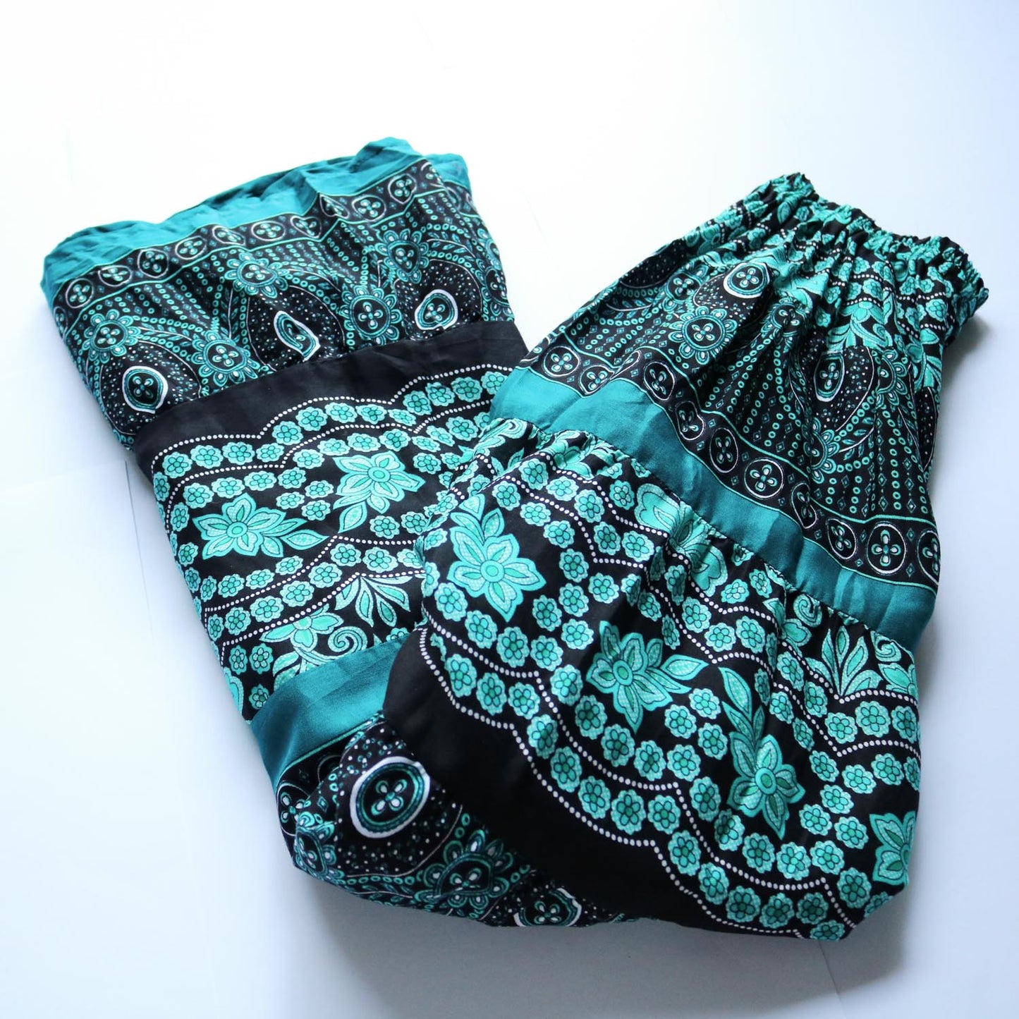 エスニック ティアードフレアスカート - エメラルド