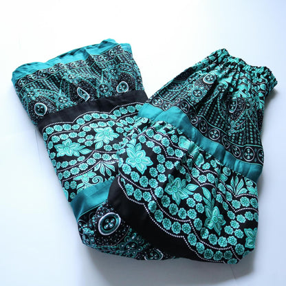 エスニック ティアードフレアスカート - エメラルド