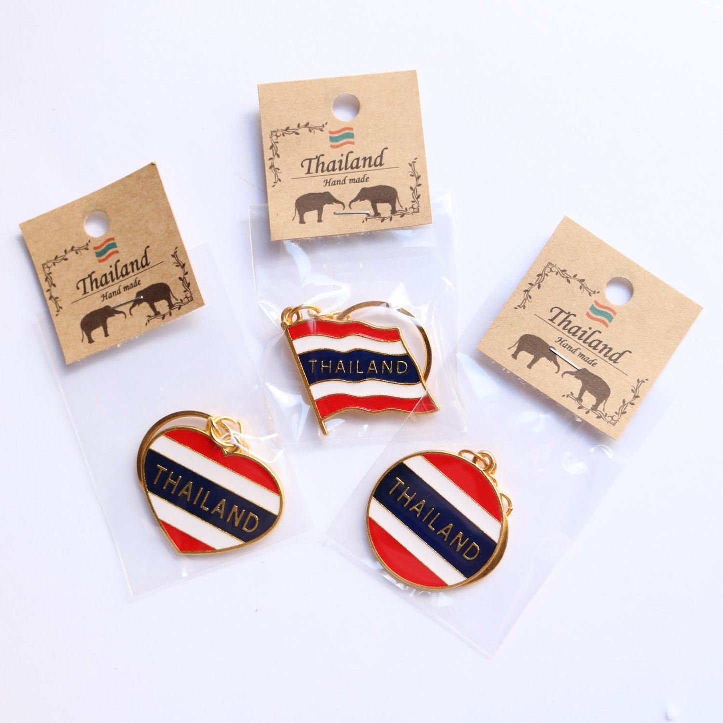 タイ国旗 ゴールド キーホルダー 全３種