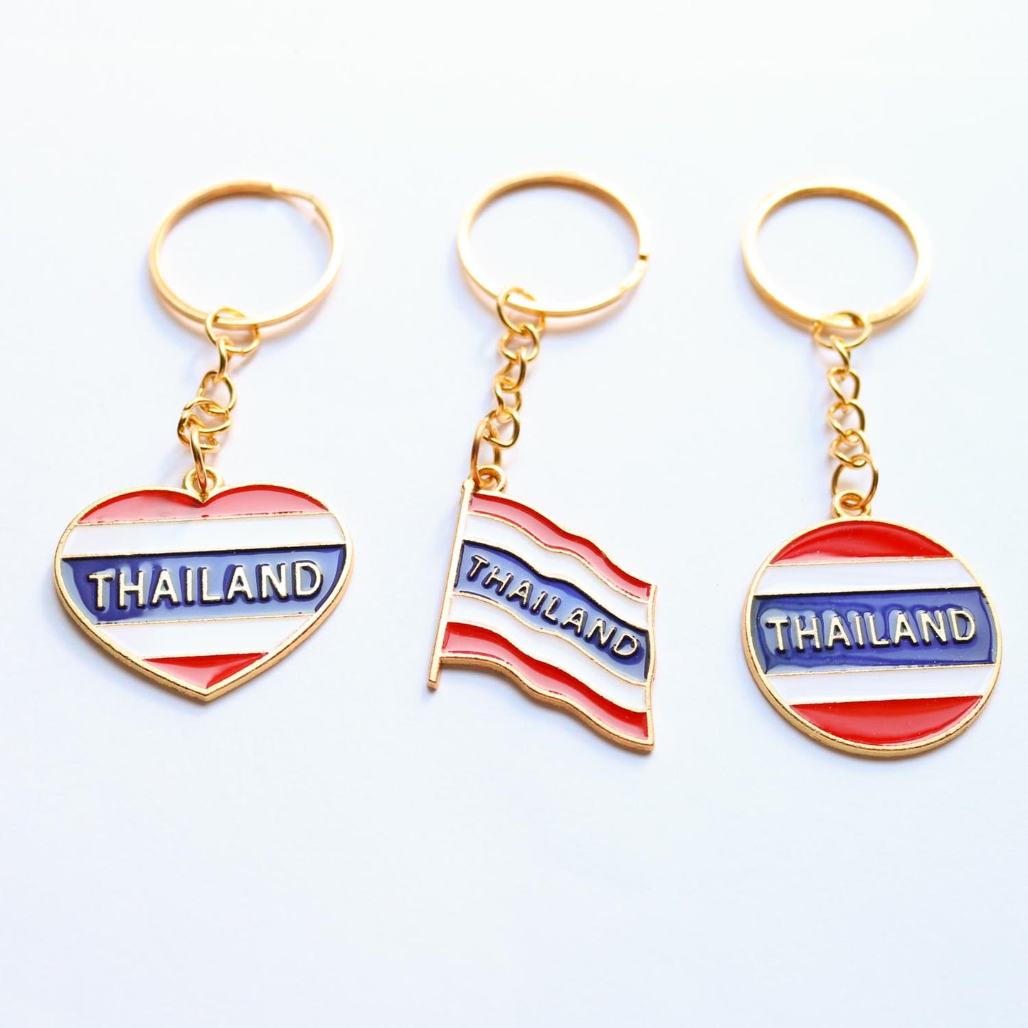 タイ国旗 ゴールド キーホルダー 全３種