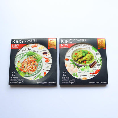 【アウトレット】吸水セラミックコースター タイ料理柄 【KING COASTER by Dhanabadee】