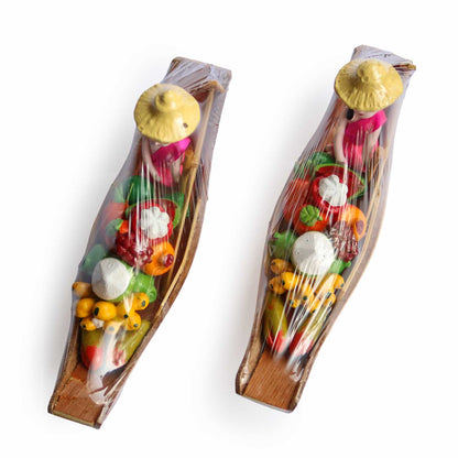 タイ 水上マーケットのミニチュア ボート オブジェ