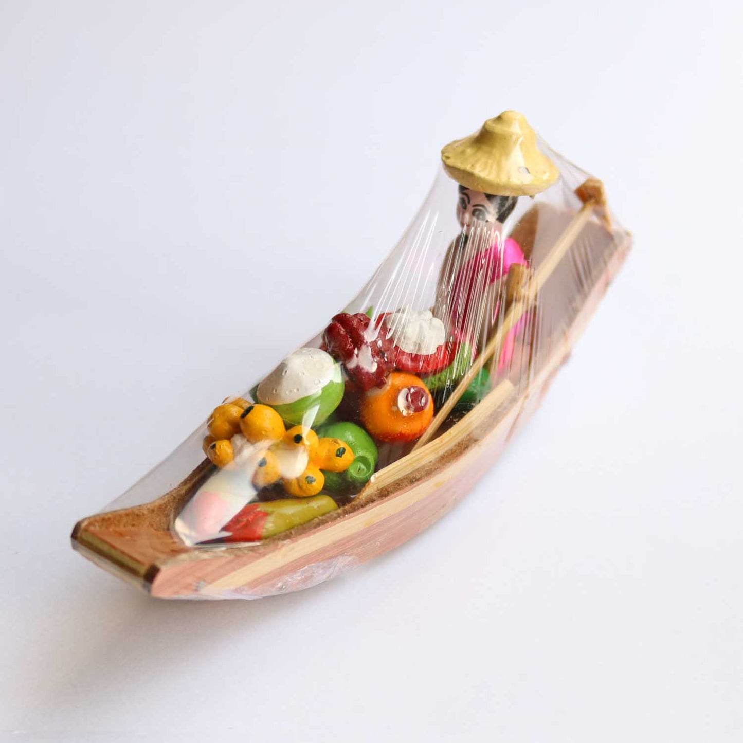 タイ 水上マーケットのミニチュア ボート オブジェ