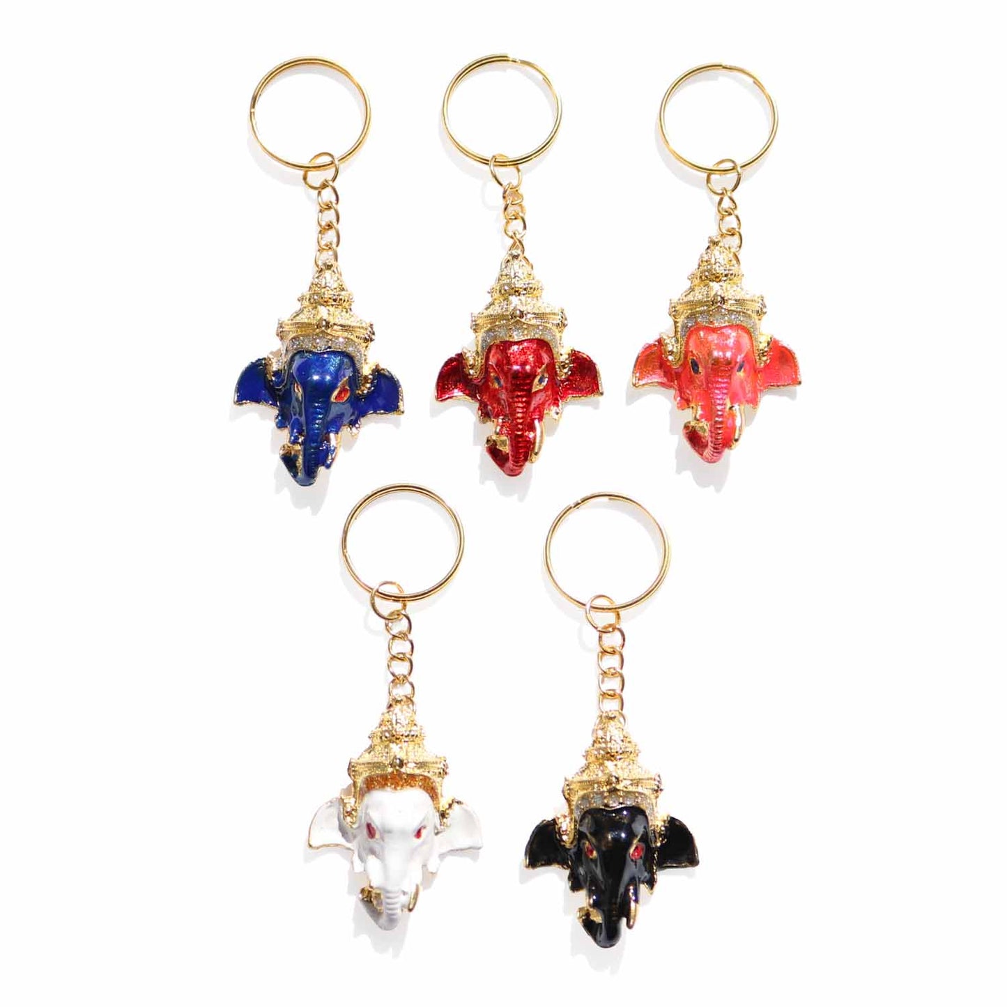 象の神様 ガネーシャ メタルキーホルダー