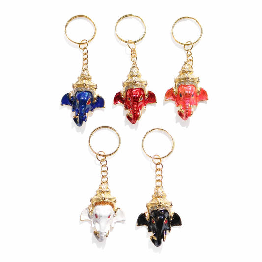 象の神様 ガネーシャ メタルキーホルダー