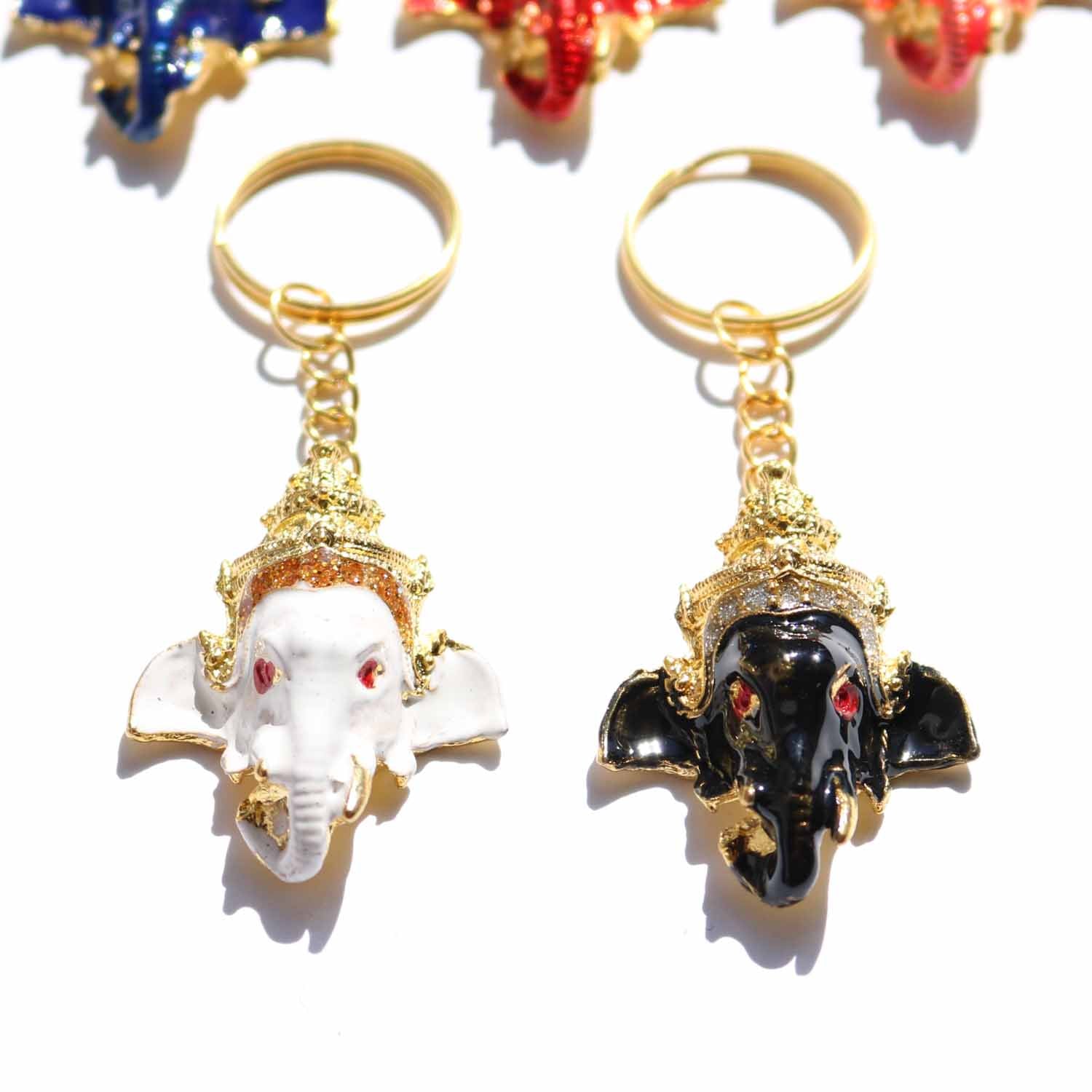 ガネーシャ キーホルダー【全5色】タイ製 象の神様 金運・開運 お守り