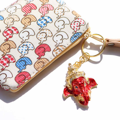 象の神様 ガネーシャ メタルキーホルダー