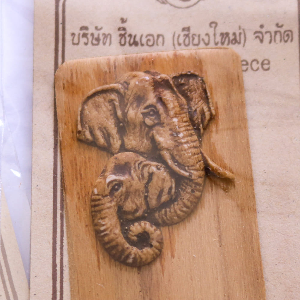 木製しおり ブックマーカー 象柄 タイ製 手作り 全３種