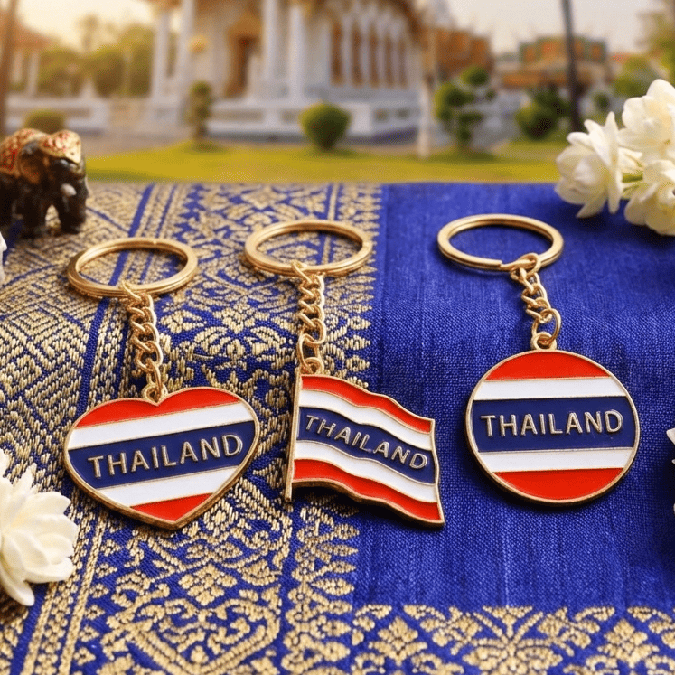 タイ国旗 ゴールド キーホルダー 全３種